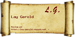 Lay Gerold névjegykártya
